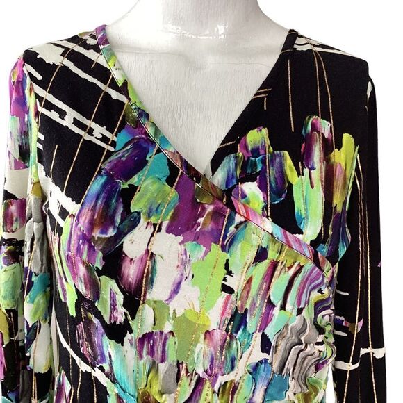 Vintage Cartise medium cross front pullover top. 0623 - Picture 2 of 10